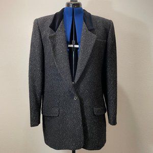 Liz Claiborne Black with Silver Flecks Wool Jacket - Size 12